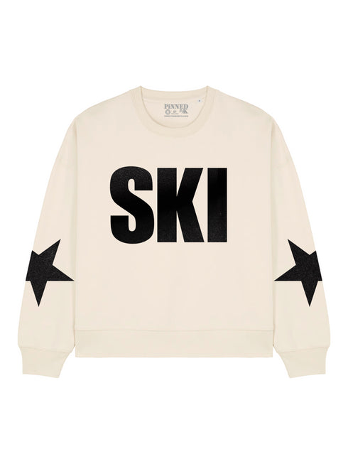 Boxy Sweater Ski Black Velvet - Offwhite